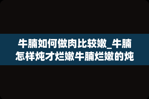 牛腩如何做肉比较嫩_牛腩怎样炖才烂嫩牛腩烂嫩的炖法