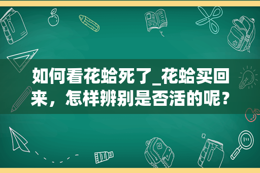 如何看花蛤死了_花蛤买回来，怎样辨别是否活的呢？