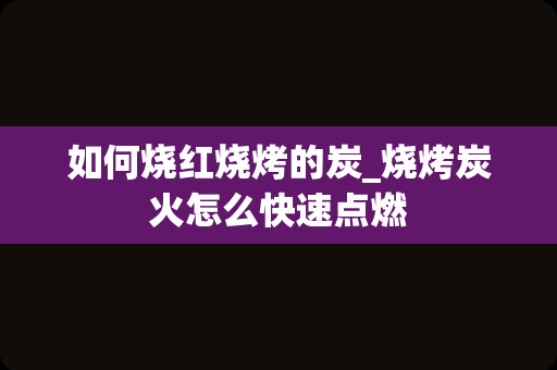 如何烧红烧烤的炭_烧烤炭火怎么快速点燃