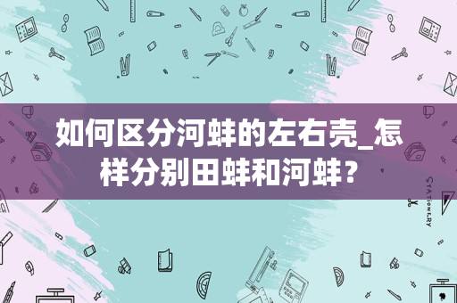 如何区分河蚌的左右壳_怎样分别田蚌和河蚌？