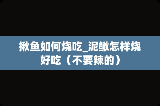 揪鱼如何烧吃_泥鳅怎样烧好吃（不要辣的）