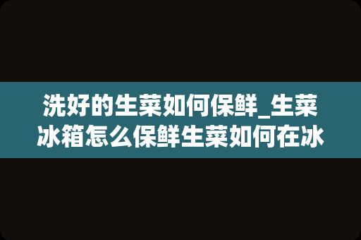 洗好的生菜如何保鲜_生菜冰箱怎么保鲜生菜如何在冰箱保存